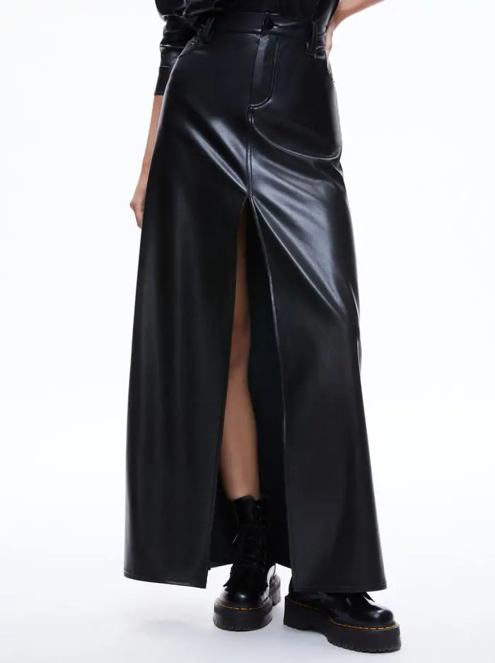 RYE VEGAN LEATHER MAXI SKIRT